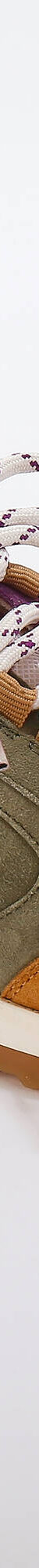 Baskets sneakers cuir, empiècements fantaisie contrastés (kaki / beige) Baskets sneakers cuir, empiècements fantaisie contrastés (kaki / beige)